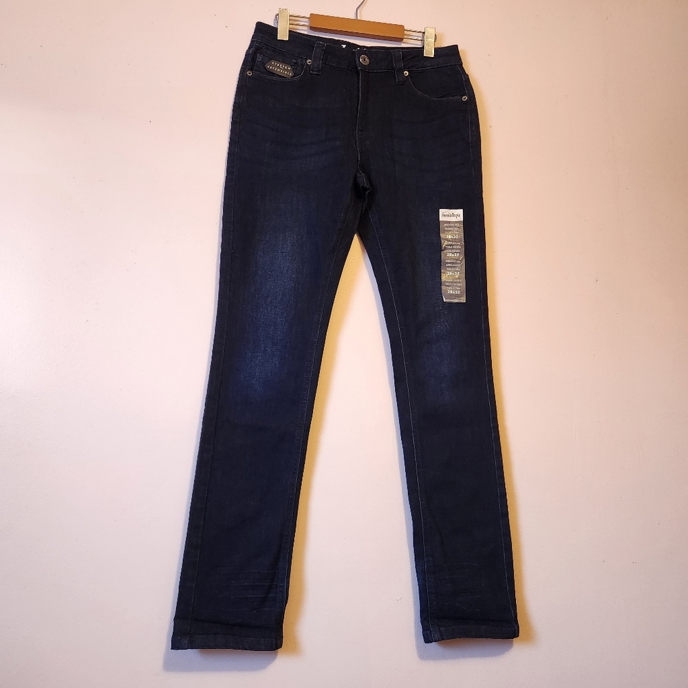 Jeaniologie Mens Straight Leg Medium Rise Flex Denim Jeans Blue NWT 28x32 New